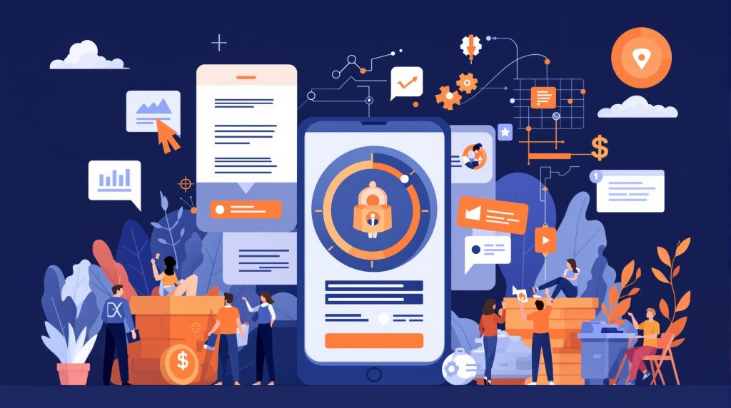 A UK financial adviser using AI tools on a digital interface, symbolizing compliance and efficiency in the financial sector.
